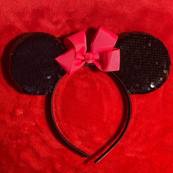 Disney Accessories - Sequins Minnie Mouse Ears Headband - Fuchsia